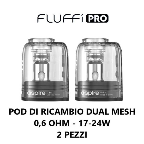 Aspire Ricambio x FLUFFI POD DUAL MESH 0,6ohm 2Pz